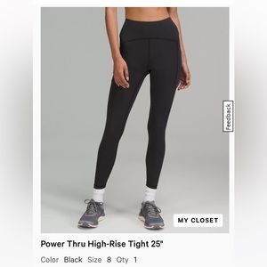 Lululemon Power Thru HighRise Legging